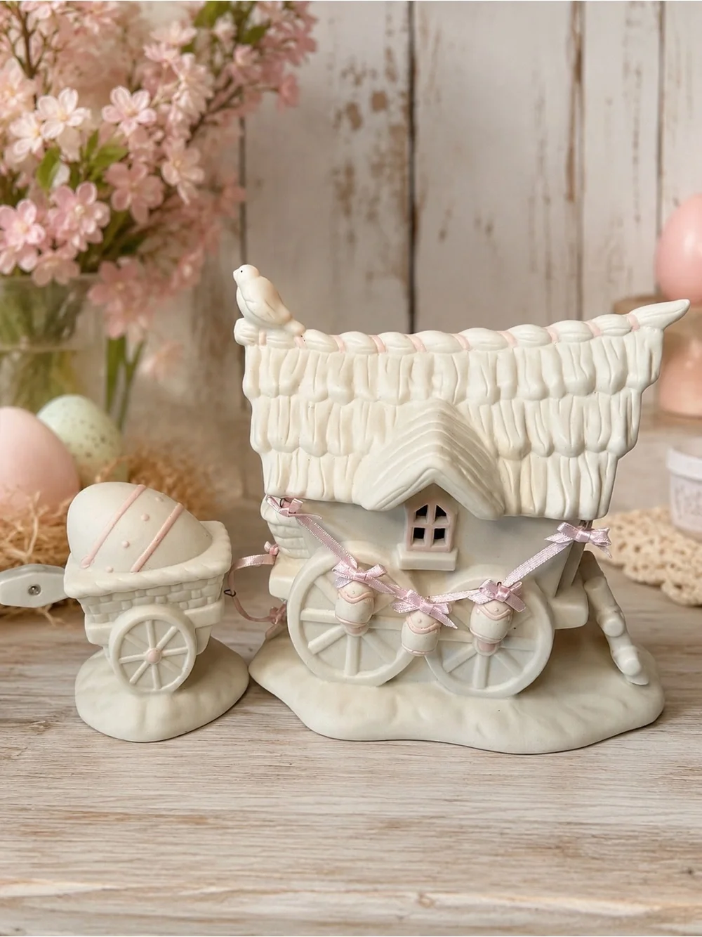 Department 56 Vintage Snowbunnies “My Woodland Wagon” Easter Light up Figurine